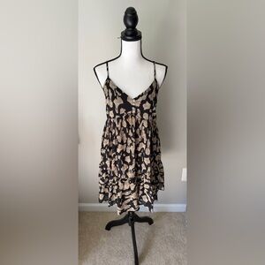 Black and Tan Animal Print Mini Dress